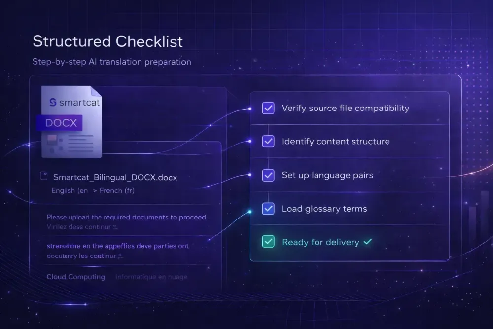 How to prepare a Smartcat project for AI translation: a checklist