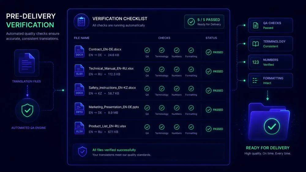 Pre-delivery translation file checklist: how to send files without loose ends